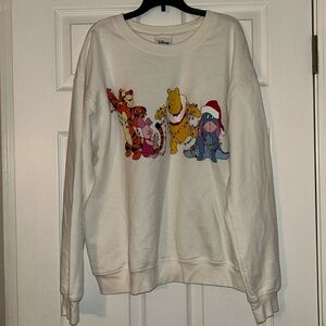 Disney Christmas crewneck featuring Winnie the Pooh and friends